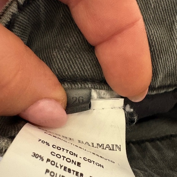 Pierre Balmain grey washed slim biker jeans size 26 fits 30 - Picture 11 of 12